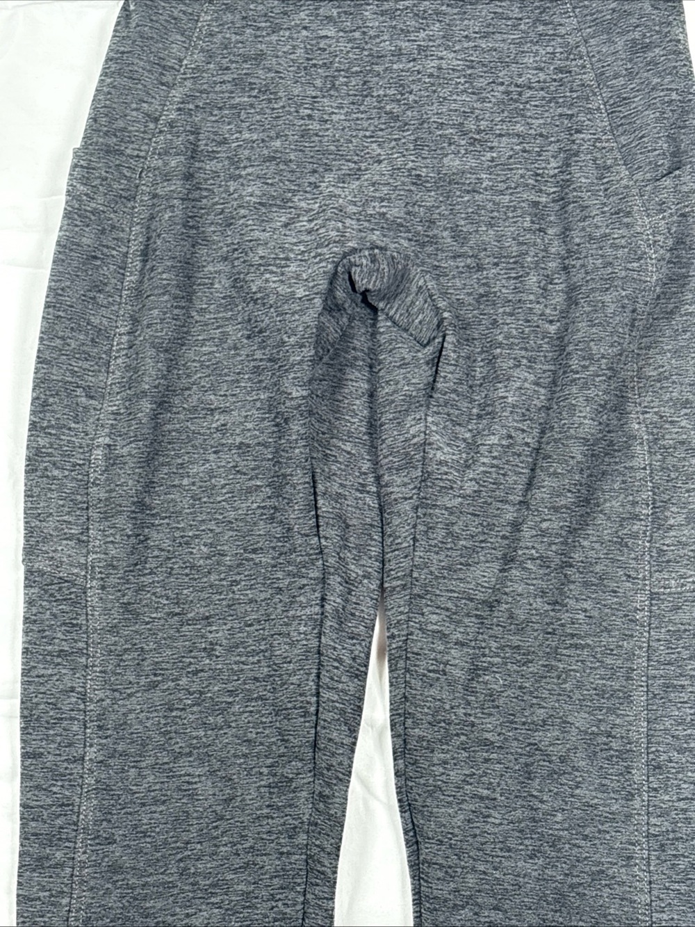 Bombshell Sportswear Heathered Gray High-Waist Support Leggings W/ Pockets - Picture 3 of 10